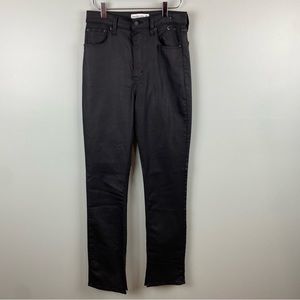 Abercrombie & Fitch The ‘90’s Slim Straight High Rise Coated Black Jeans size 28